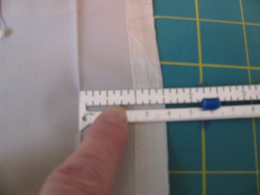measuring the actual hem from hem tape to fold, 055