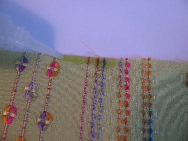 sewing blog 162 using Fray Block on a scrap of fabric