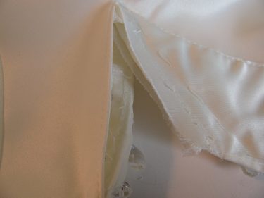 basting on inside of halter top, 201