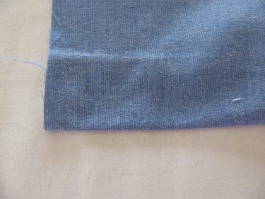what it looks like to iron over a hem, hand stitch a hem, 265