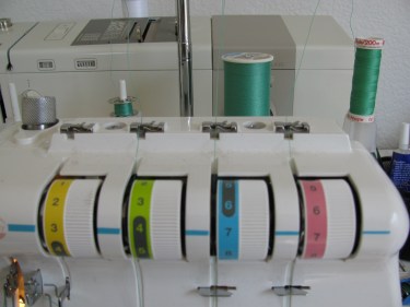 photo of threaded serger, serge a hem 310