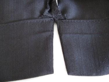 inside of leg of hem with a vent, 537