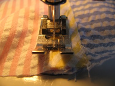 topstitching the zippered to buttoned, 332