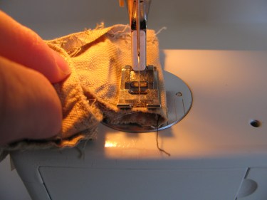 stitch the new seam to take in the waist of a skirt, 742