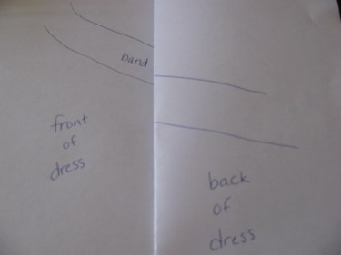 diagram of taking in side seam that doesn't match up, 5 sizes too big, 813