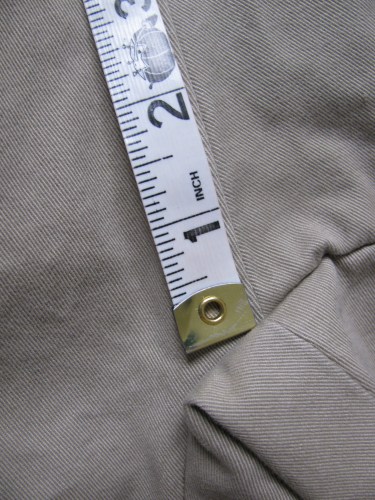 close up with measuring tape, hem using the inseam, #829