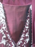 burgundy colored modesty panel for corset back dress