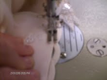 stitching loops into wedding dress for corset back