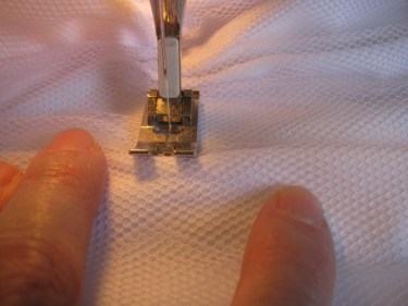 bar tacks through all the layers on a bubble dress hem, 949