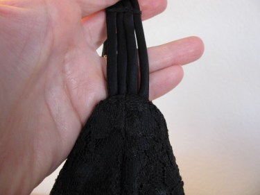 photo of spaghetti straps shortened and moved closer together
