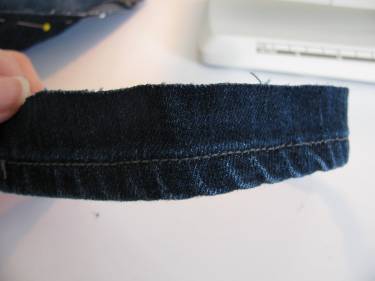 the original hem cut off from the jeans