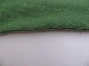 pinning along side seam to make sewing pattern, 1357