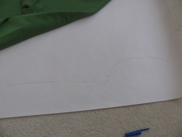 a view of the neckline, armhole and shoulder of new pattern, 1359