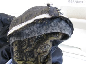 flannel like sleeve cap of English jacket