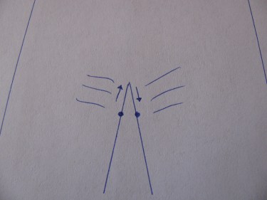 IMG_7784 diagram of pull lines on crotch area, direction that you need to measure for a gusset for pants