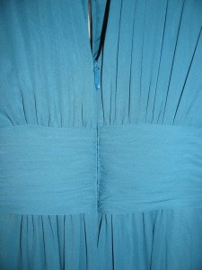 8177, close up of the back of blue bridesmaid dress, raise the waistline