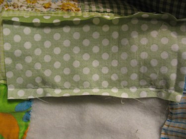 the stitches once the machine stitching is done.