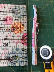 4242, trimming off edges of frayed fabric, pillowcase with french seam