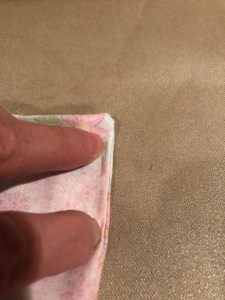 4309, turn the pillowcase inside out and finger press the edges so they stay down