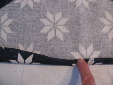 9169, turn the raw edge in twice and press, pillow cover
