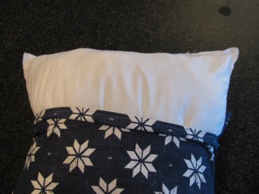 turn the pillow cover right side out and stick the insert in