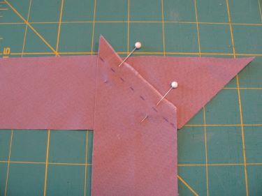 9332, pin and mark the seam then stitch it to join piping strips together