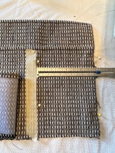 5217, measure in 4" from the side edge and place some masking tape to stitch along, armchair caddy