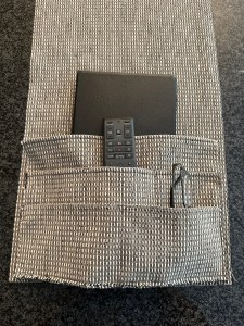 5224, now lay the section on top of the main piece of caddy fabric, armchair caddy