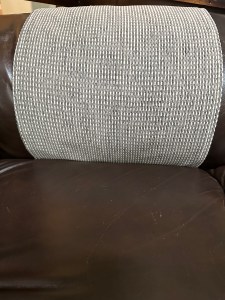 5240, tuck the plain side of the caddy into the armchair