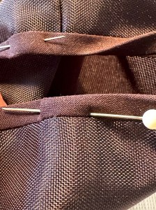 5278, fold the tape to the back side and pin it down, fishing bag