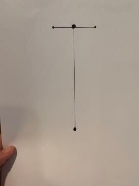 5628, Diagram of making the first few dots to draw the gusset shape for a dress or top