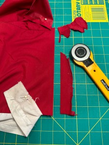 9625, trimming off the jagged edge of the pant, how to fix a ripped hem